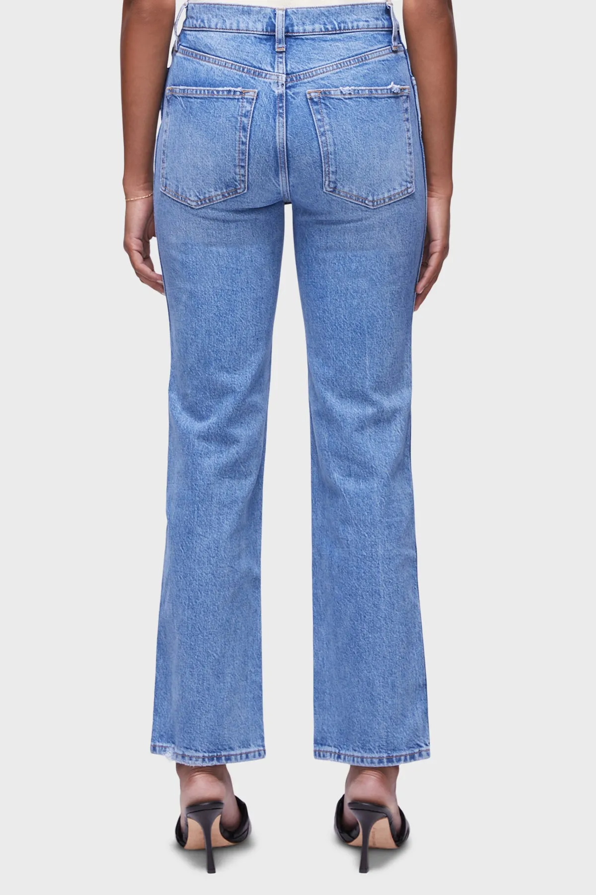 DSTLD Women's RLXD Straight Jean in Vintage Blue