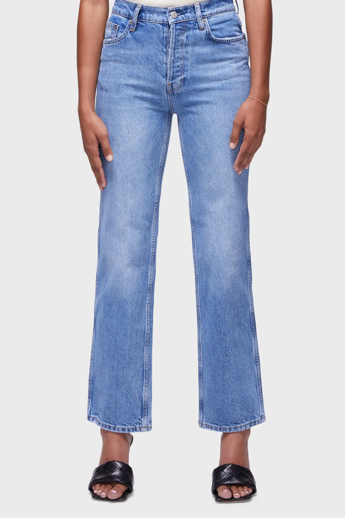 DSTLD Women's RLXD Straight Jean in Vintage Blue