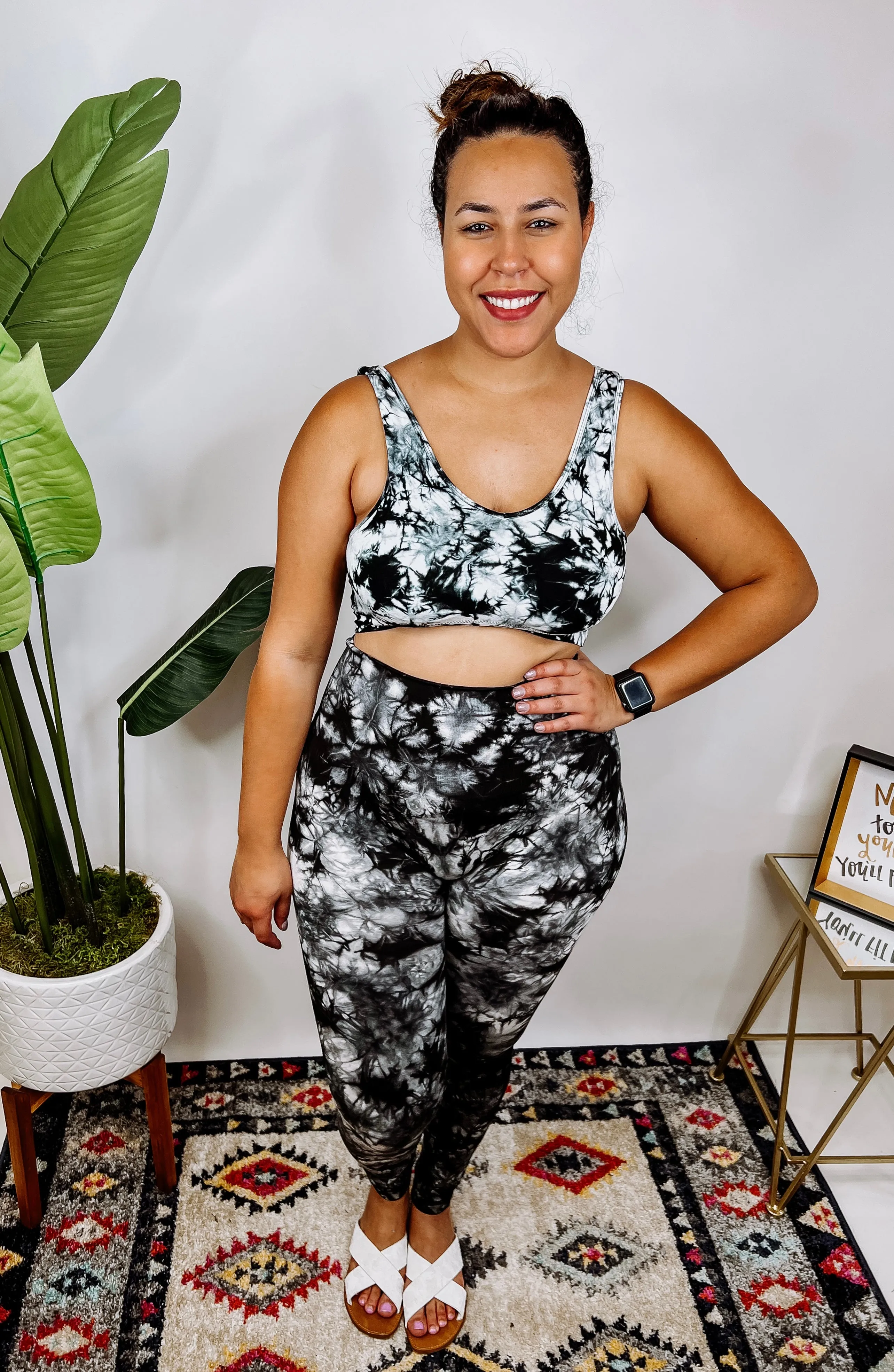#E02 Swirling Dreams Tie Dye Leggings (BLACK)