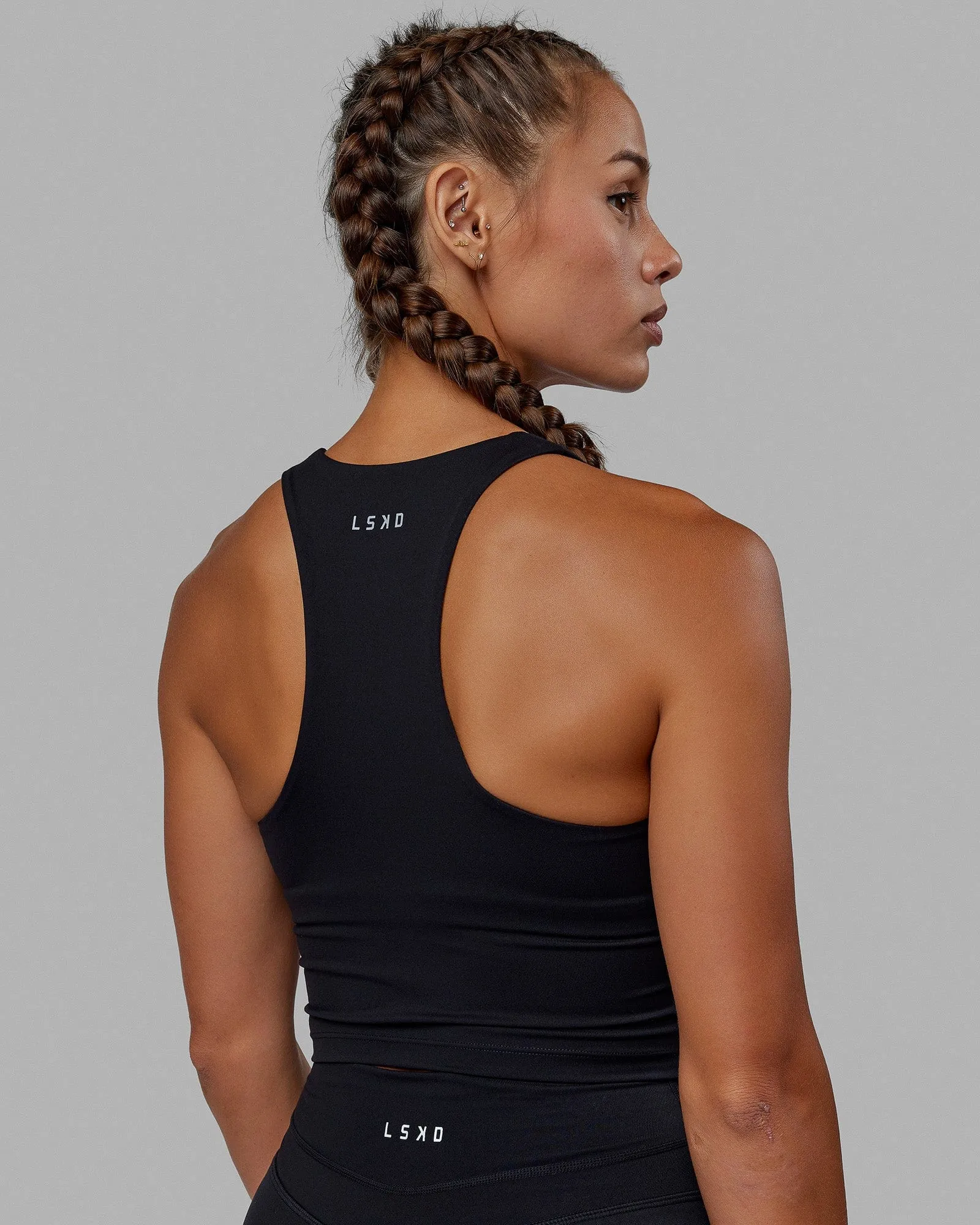 Enhance Shelf Bra Tank - Black