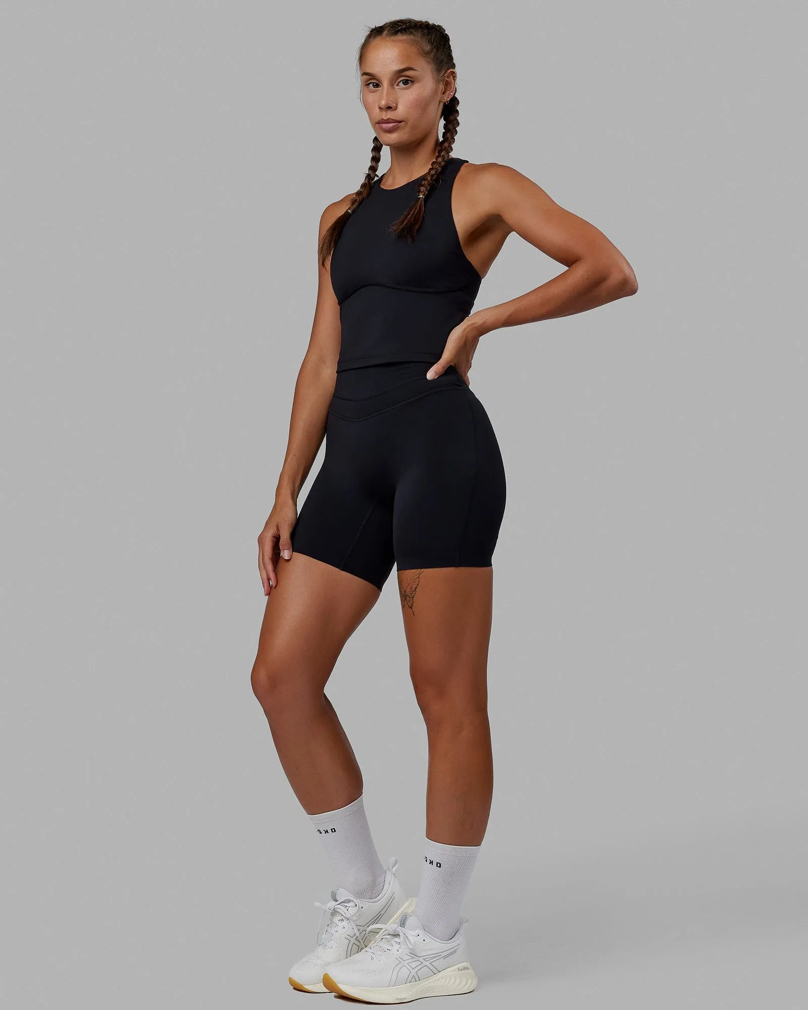 Enhance Shelf Bra Tank - Black