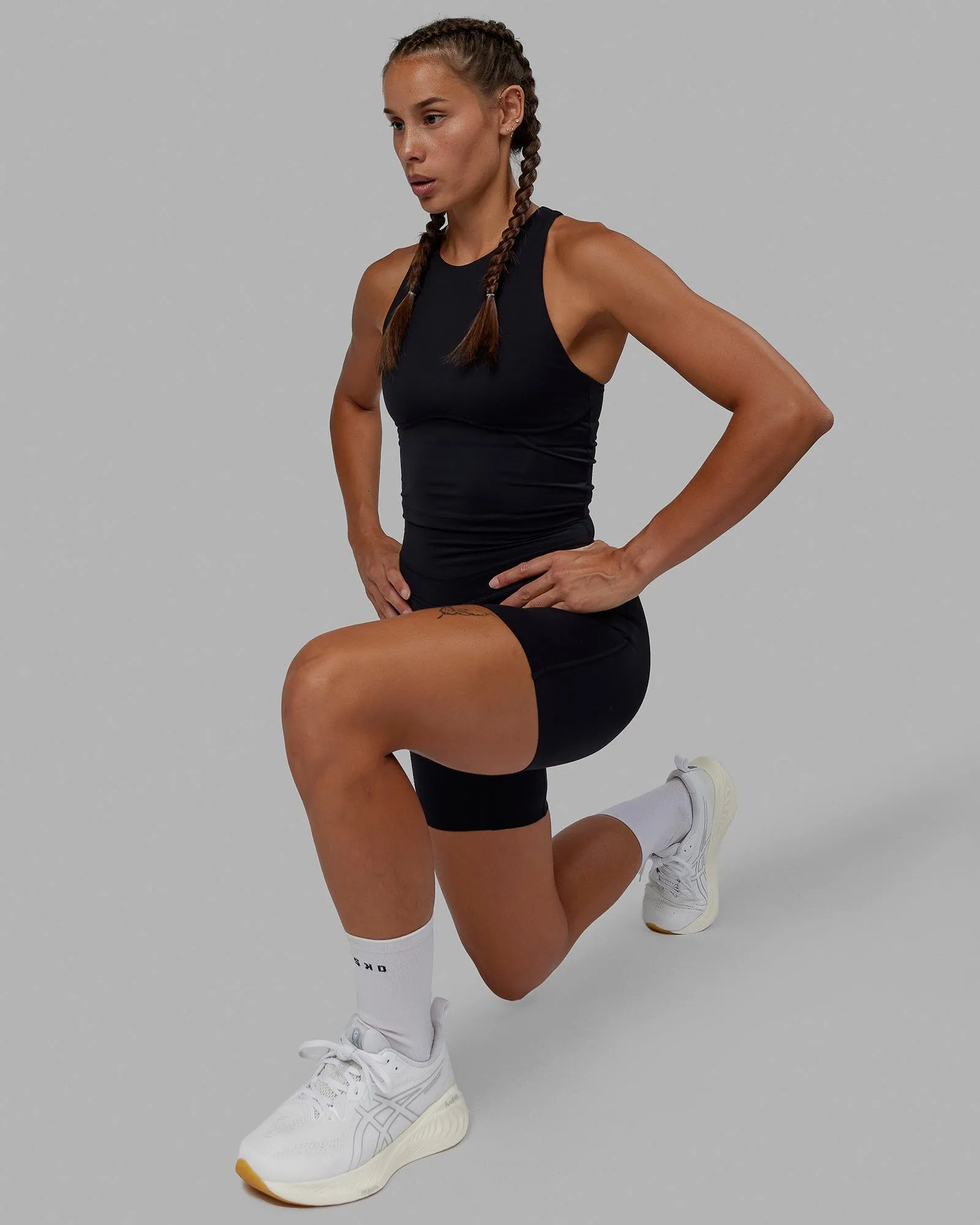 Enhance Shelf Bra Tank - Black