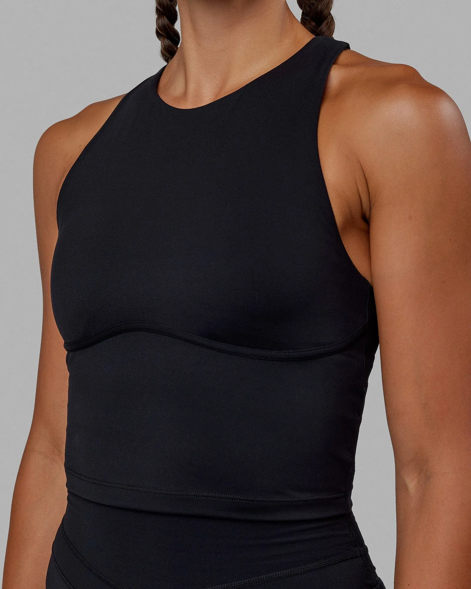 Enhance Shelf Bra Tank - Black