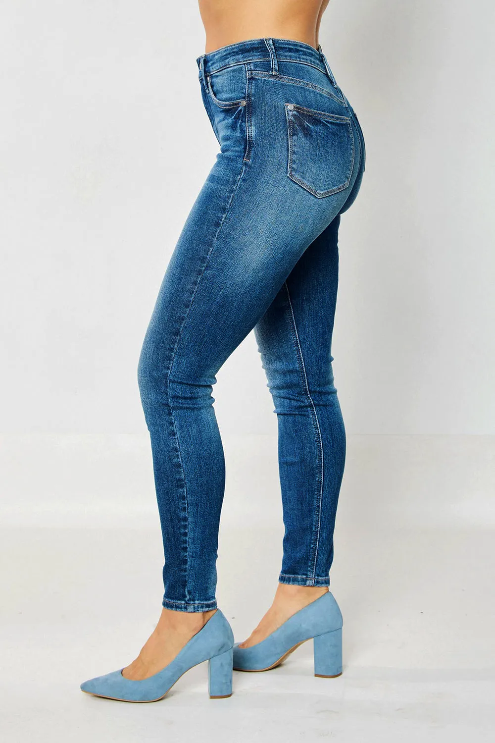 Evelyn High Rise Tummy Control Classic Skinny Jeans - PLUS