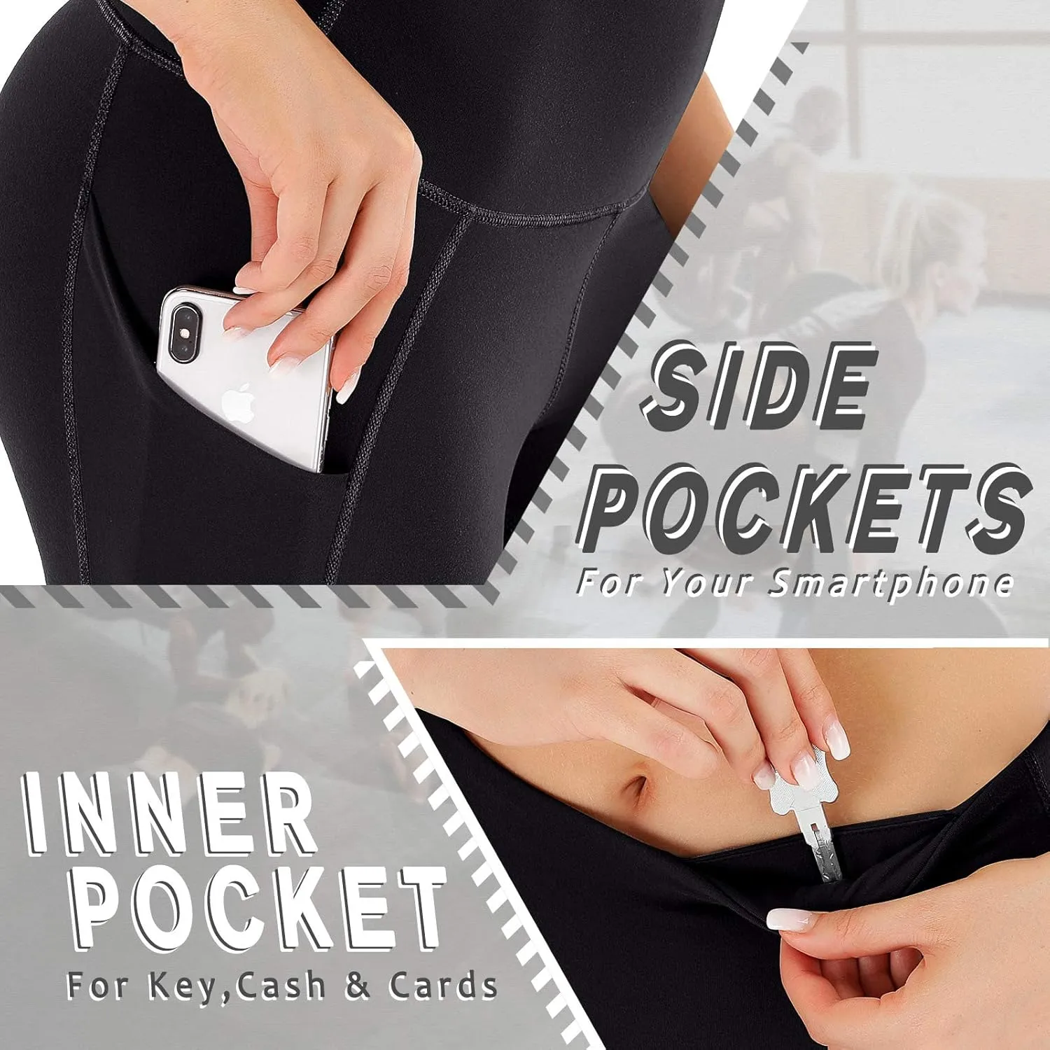 Ewedoos Leggings with Pockets for Women High Waisted Yoga Pants Women Tummy Control Workout Compression Leggings