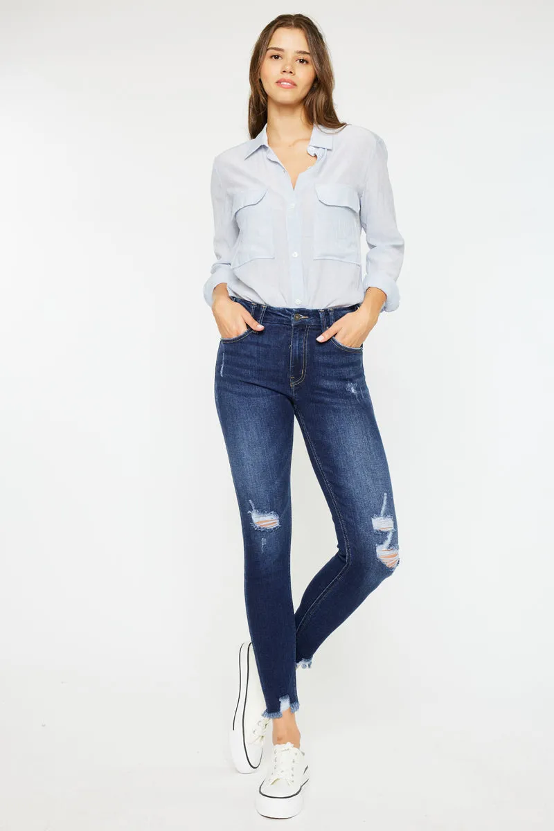 Fiora Mid-Rise Ankle-Length Skinny Jeans with Enhanced Fit
