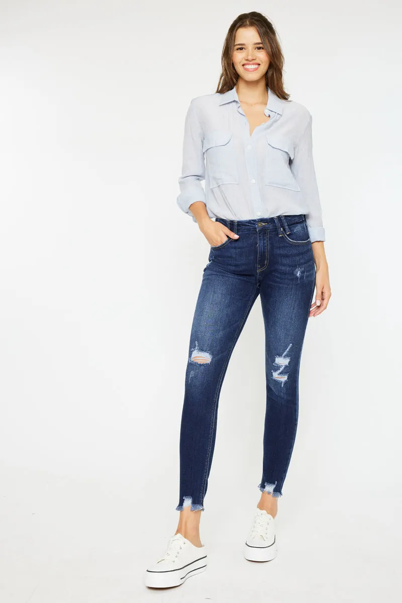 Fiora Mid-Rise Ankle-Length Skinny Jeans with Enhanced Fit