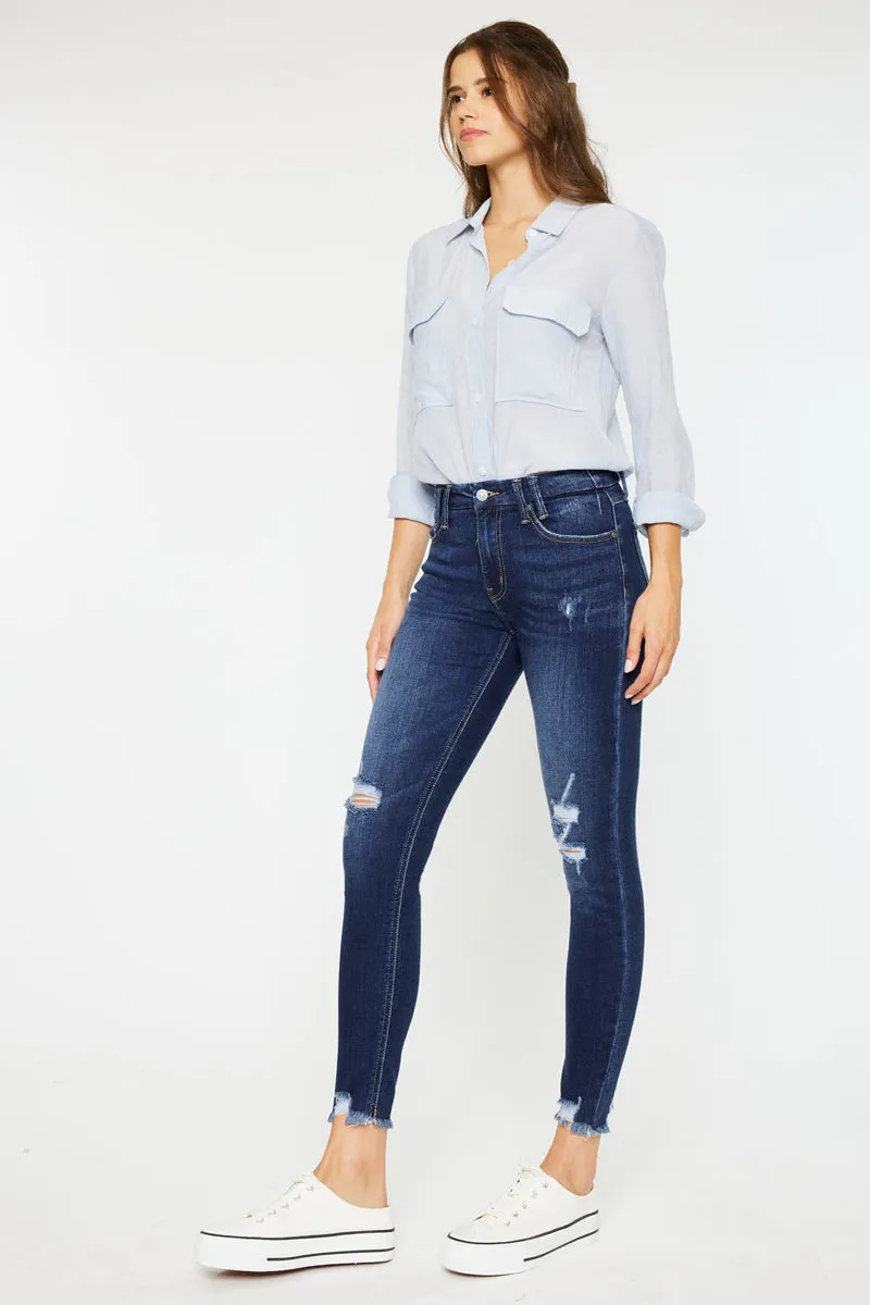 Fiora Mid-Rise Ankle-Length Skinny Jeans with Enhanced Fit