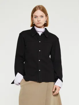 Fitted Denim Shirt in Black