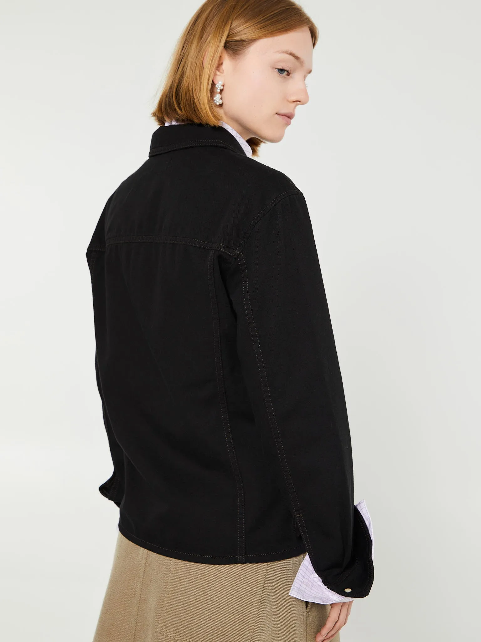 Fitted Denim Shirt in Black