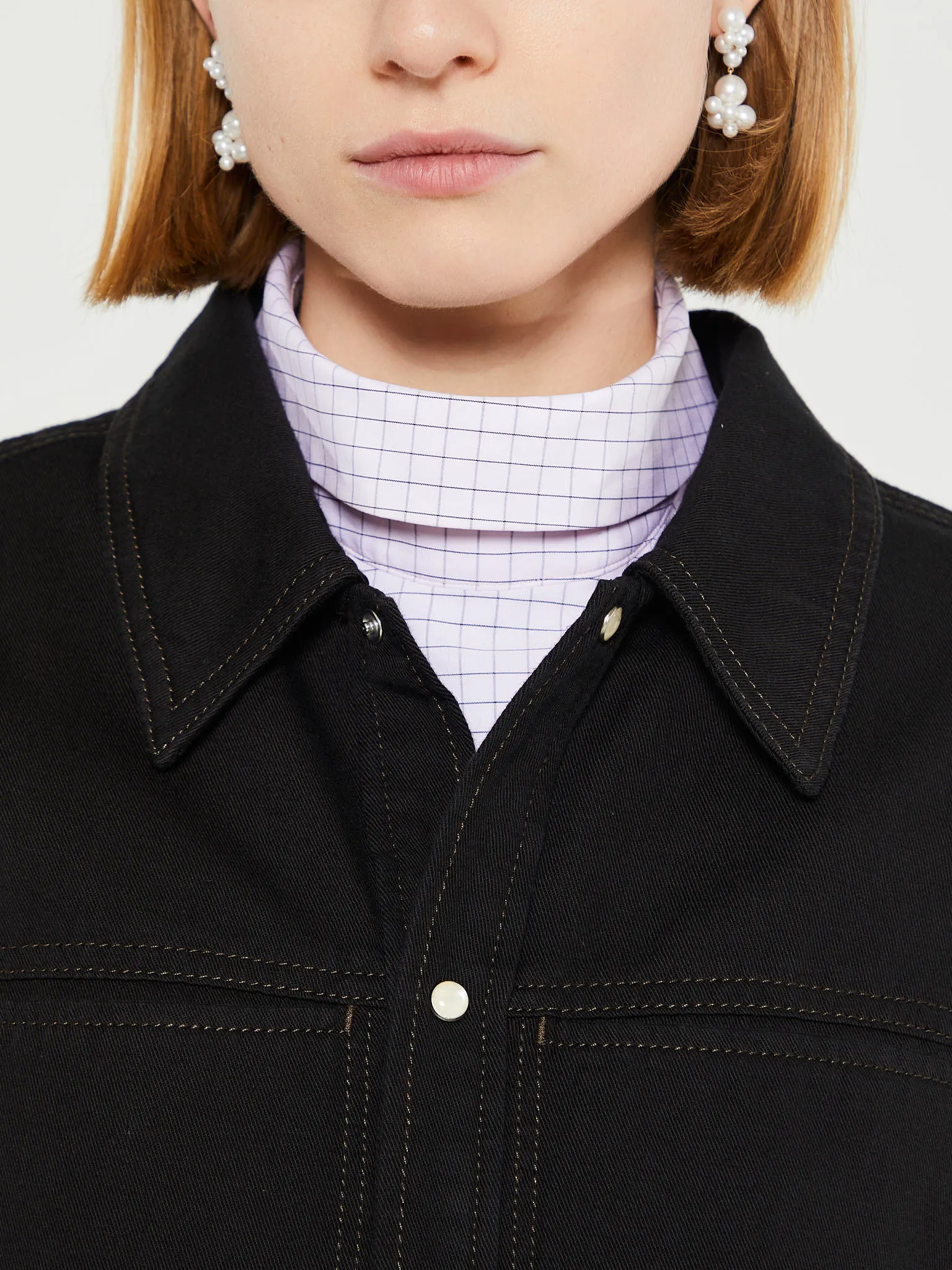 Fitted Denim Shirt in Black