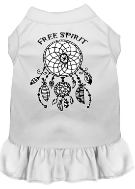 Free Spirit Screen Print Dog Dress White Lg (14)