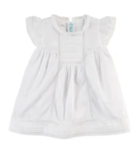 Girls Lace Trimmed White Dress
