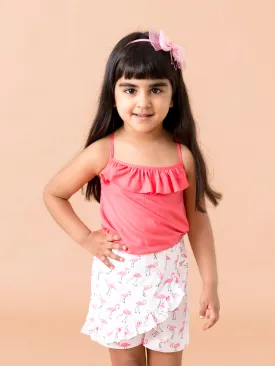 Girls Sh-Flamingo Shorts Set - Ps Peaches