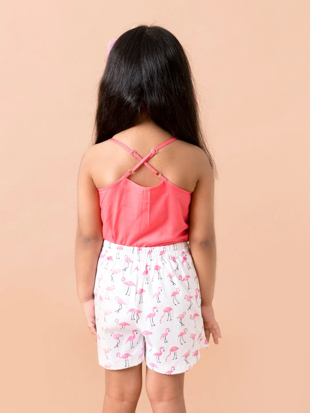Girls Sh-Flamingo Shorts Set - Ps Peaches