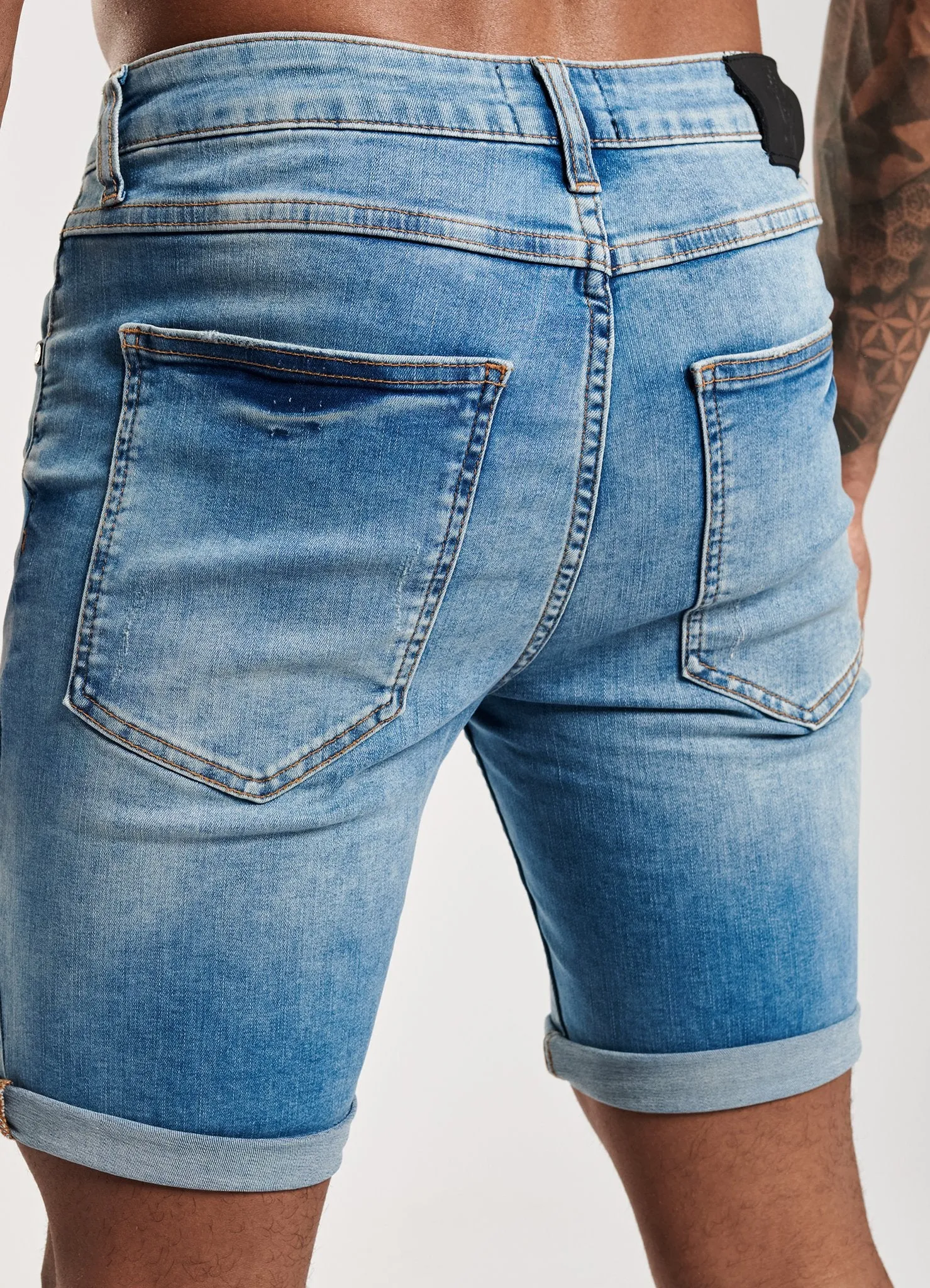 Gym King Denim Howard Shorts - Mid Wash