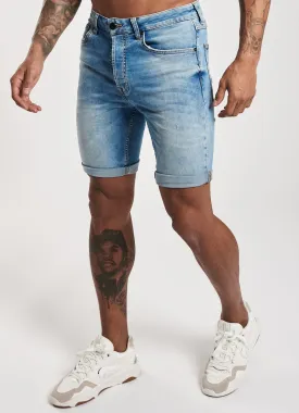 Gym King Denim Howard Shorts - Mid Wash