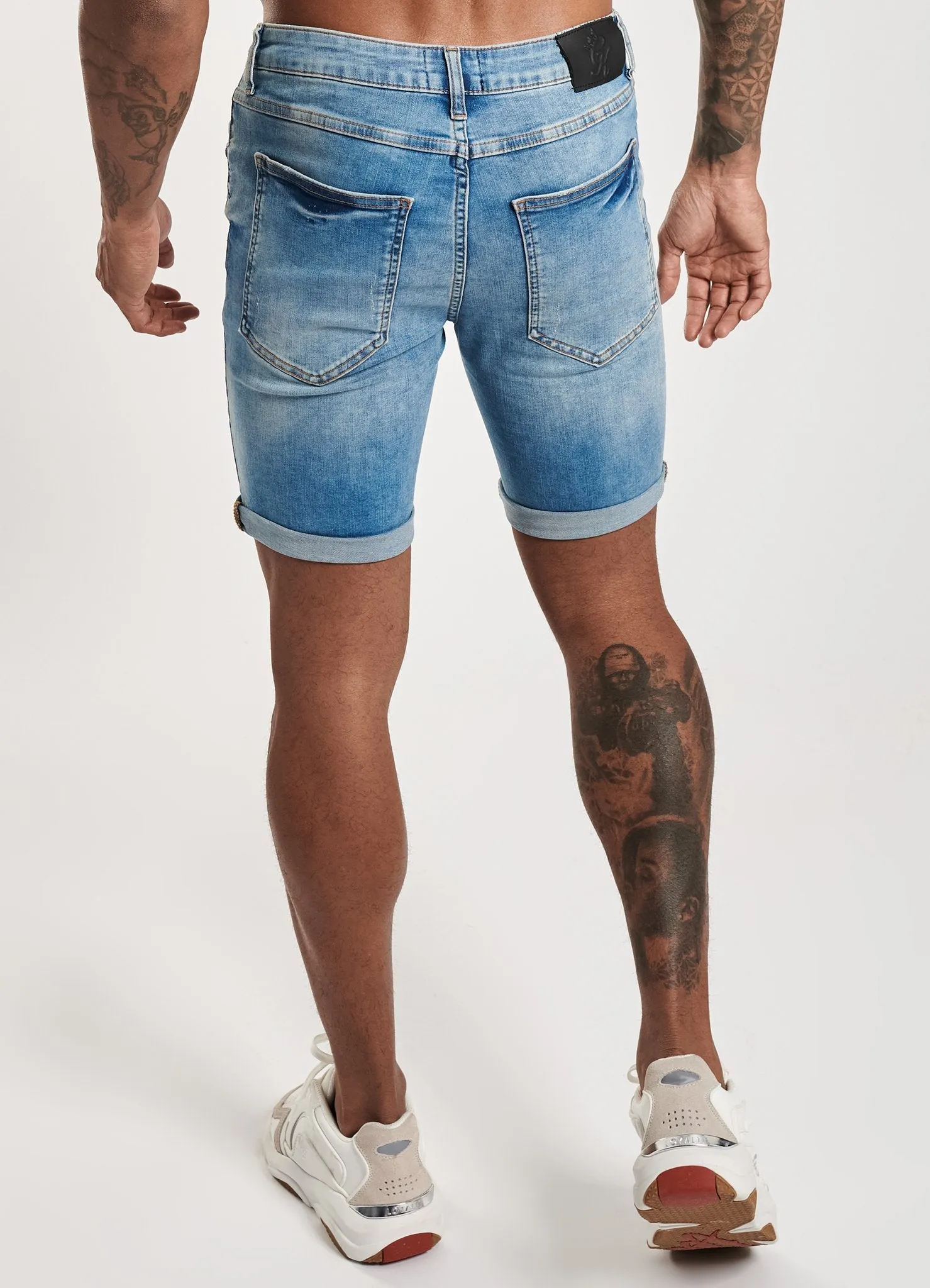 Gym King Denim Howard Shorts - Mid Wash