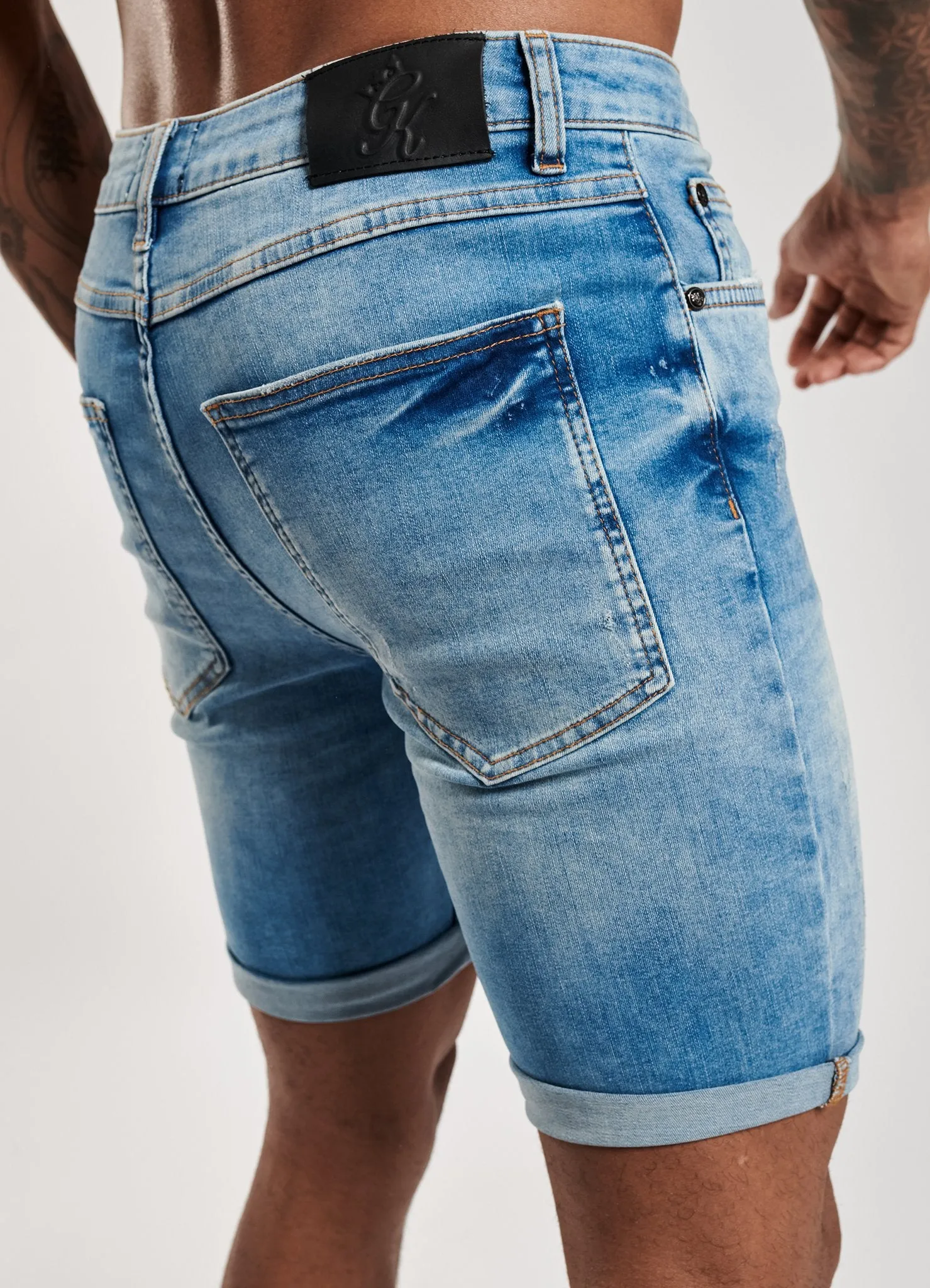 Gym King Denim Howard Shorts - Mid Wash