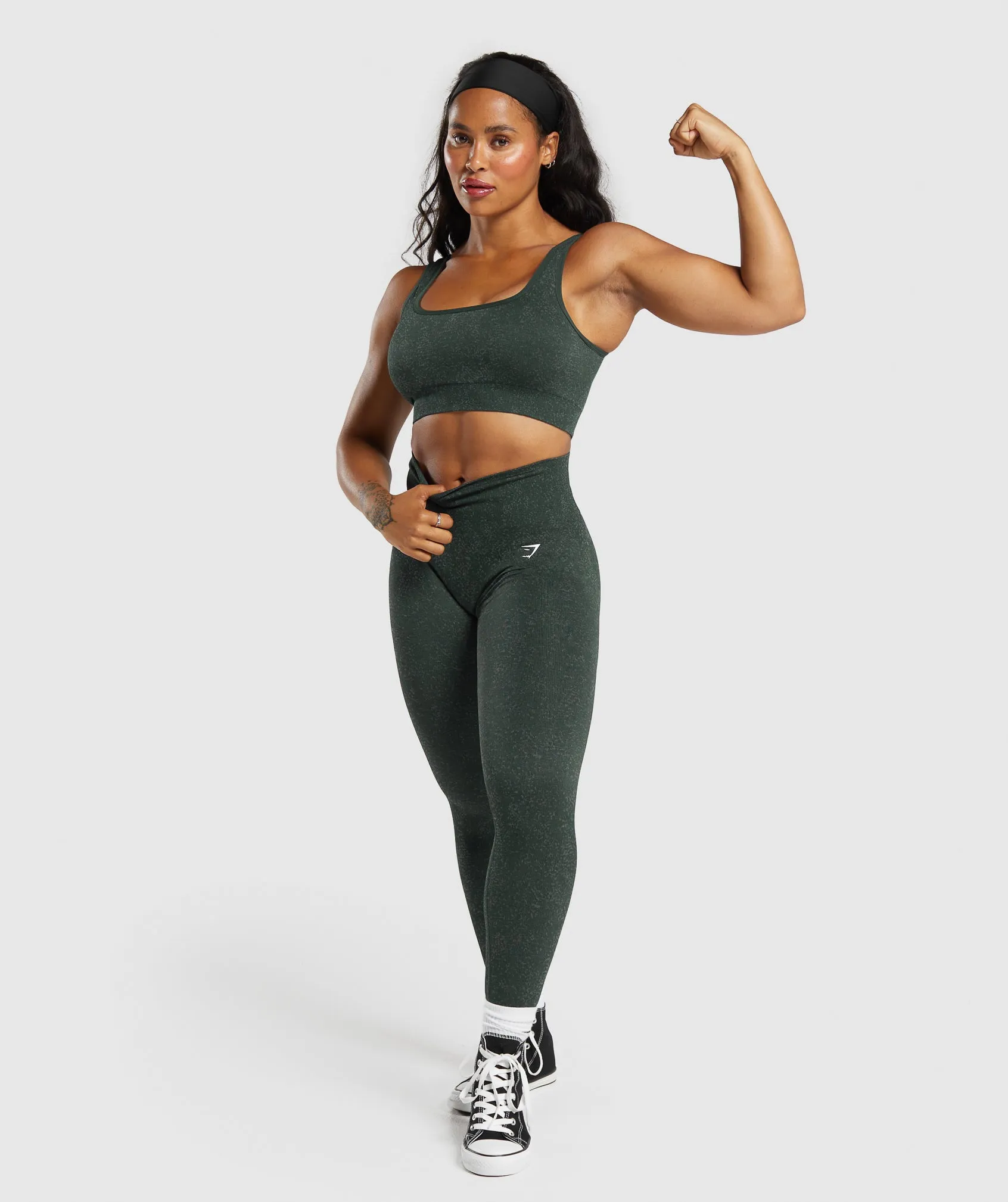 Enhanced Gymshark Victory Green/Unit Green Adapt Fleck Seamless Leggings