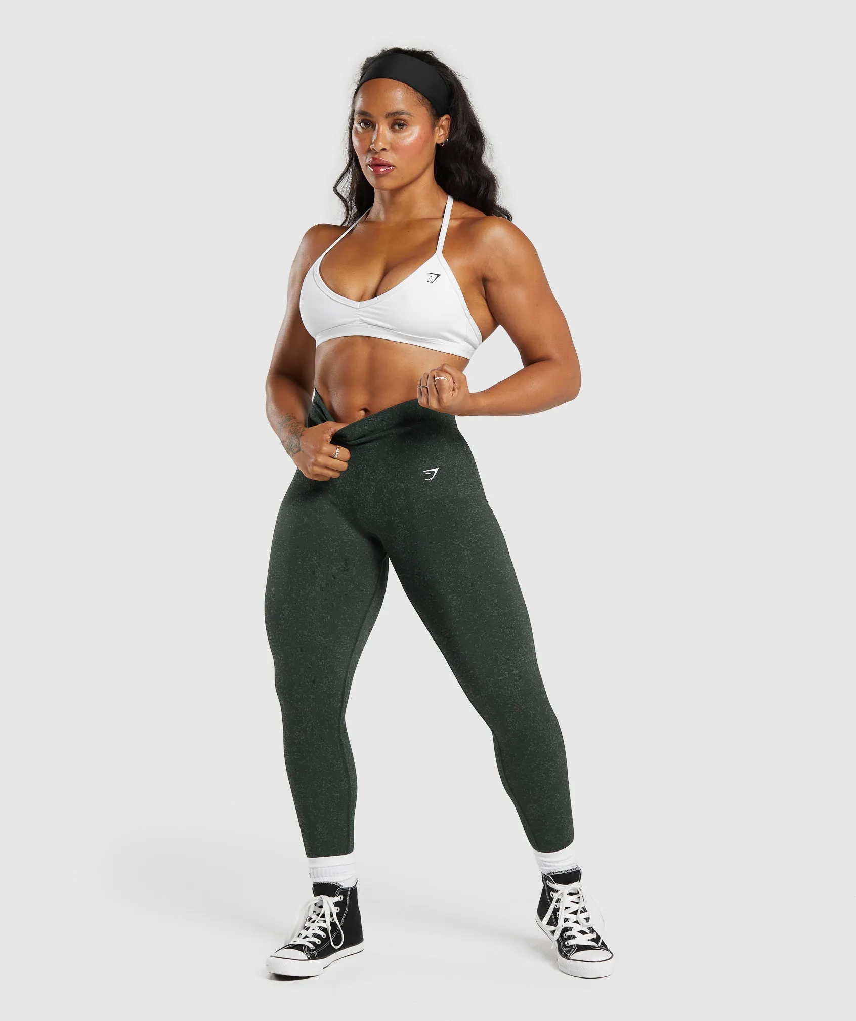 Enhanced Gymshark Victory Green/Unit Green Adapt Fleck Seamless Leggings