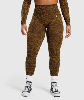 Stylish Gymshark Adapt Seamless Safari Leggings in Archive Brown/Burnt Yellow