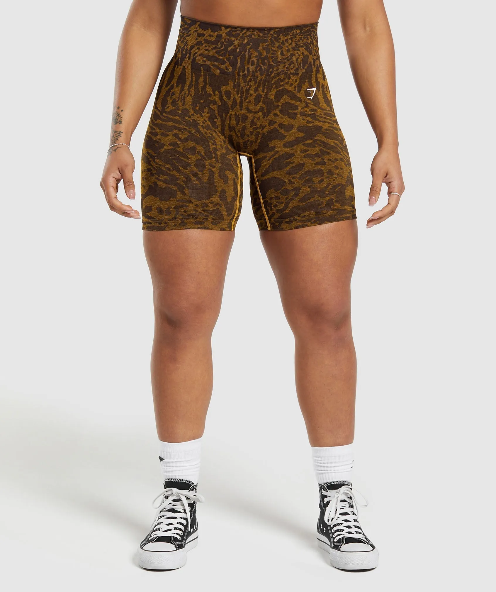 Gymshark Adapt Safari Tight Shorts - Archive Brown/Burnt Yellow