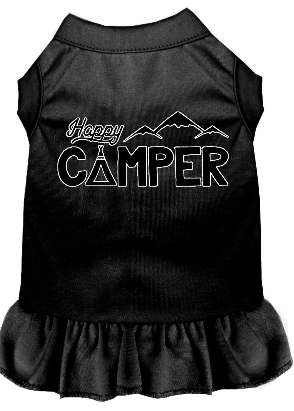 Happy Camper Screen Print Dog Dress Black Xxl (18)