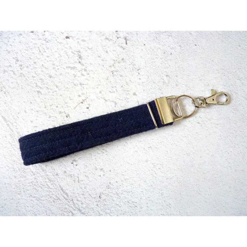 Harris Tweed Wristlet Keyring - Plain Colours