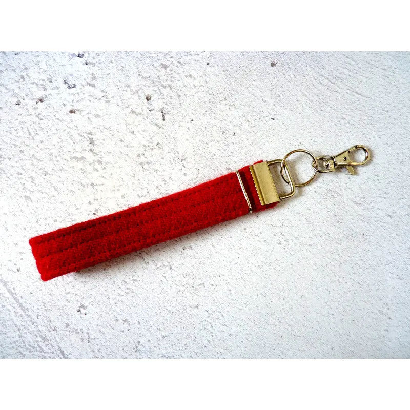 Harris Tweed Wristlet Keyring - Plain Colours