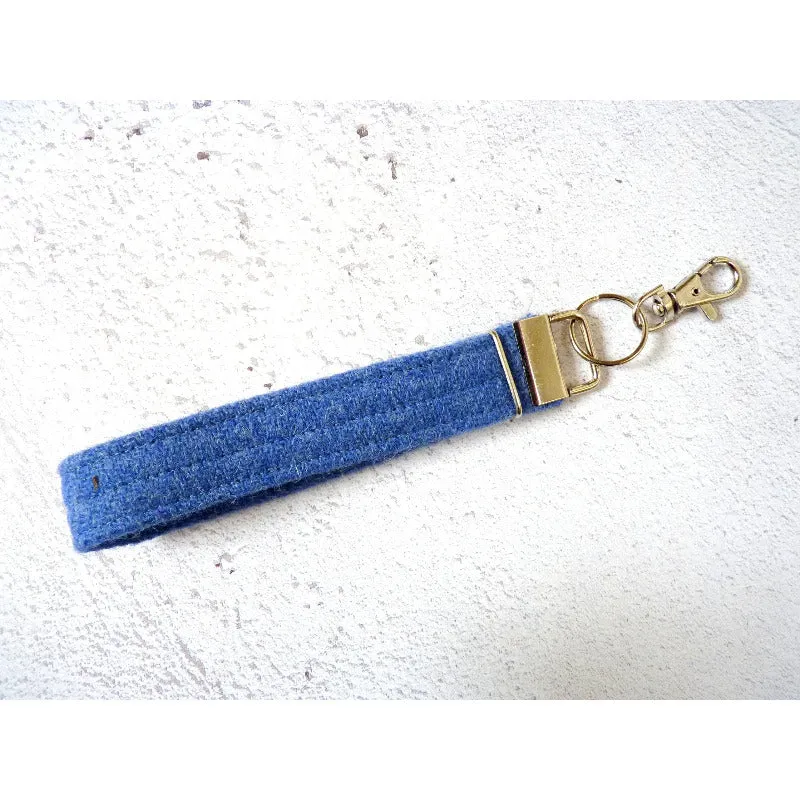 Harris Tweed Wristlet Keyring - Plain Colours