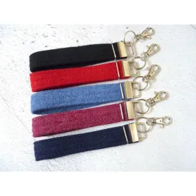 Harris Tweed Wristlet Keyring - Plain Colours