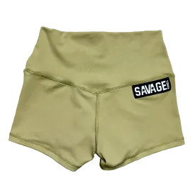 High Waist Booty Shorts - Army