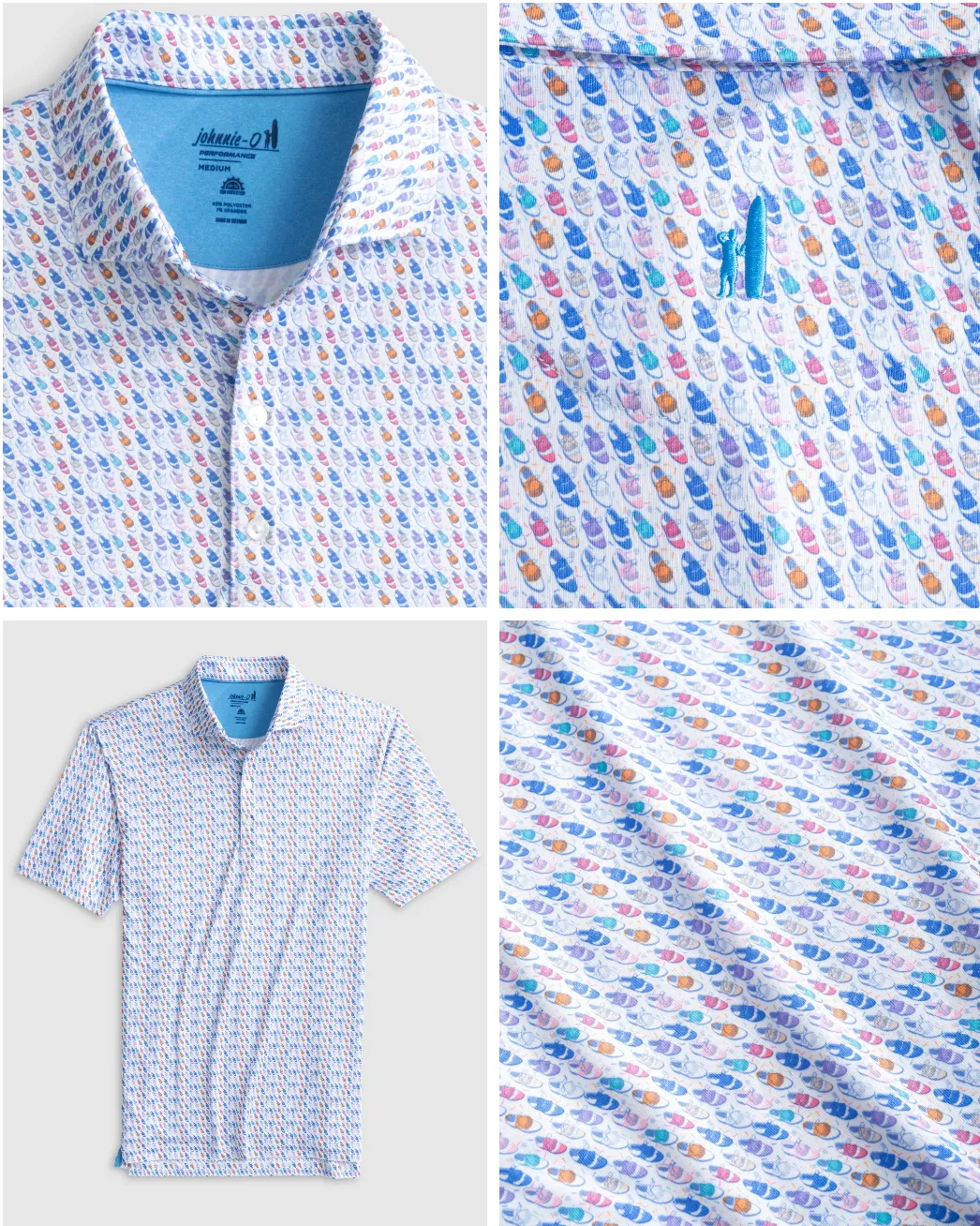 Johnnie-o Foxtrot Printed Jersey Performance Polo