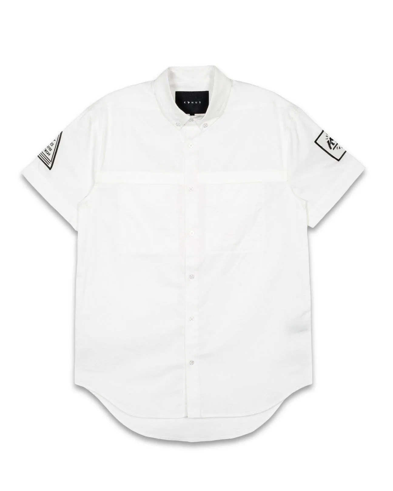 Konus Men's Reflective Short Sleeve Button Down in White