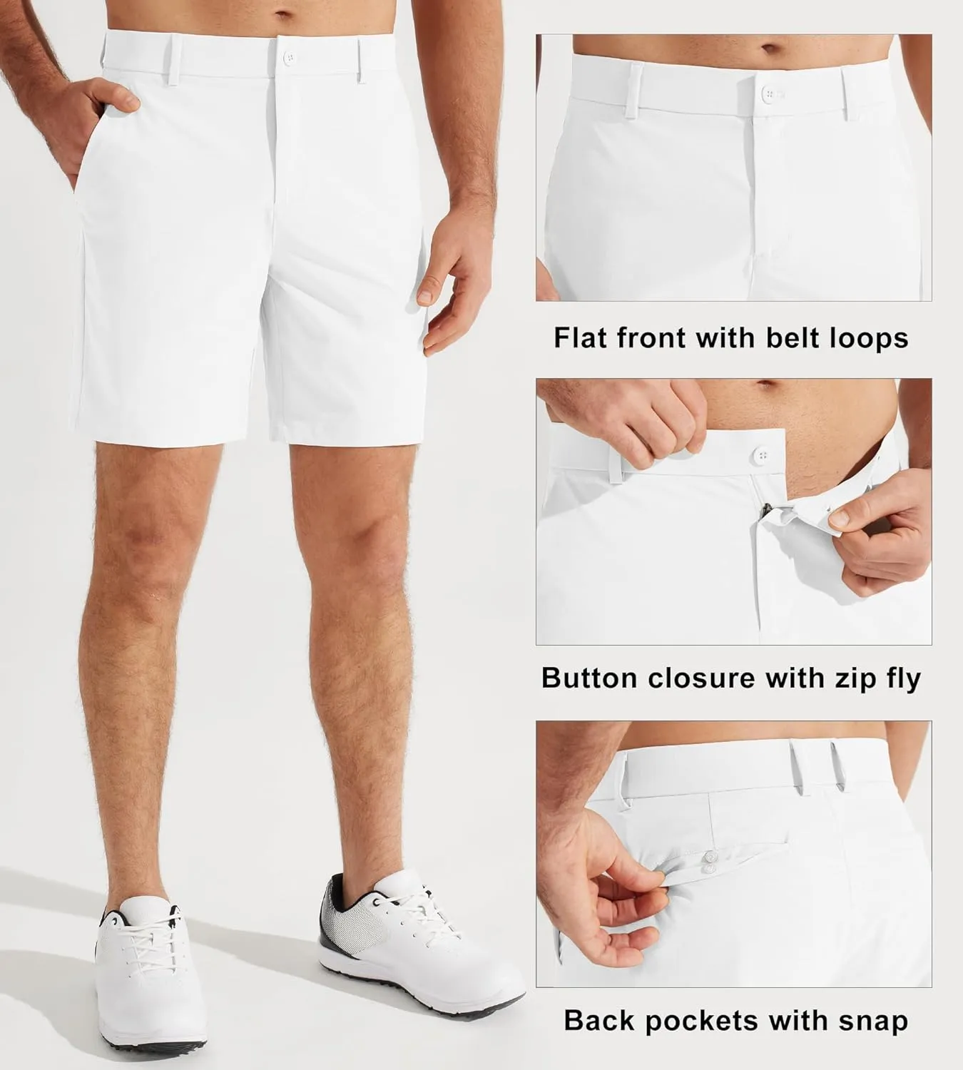 Libin Men's Golf Shorts 7" 9" Work Dress Shorts Casual Flat Front Hybrid Shorts Lightweight Quick Dry Water Resistant