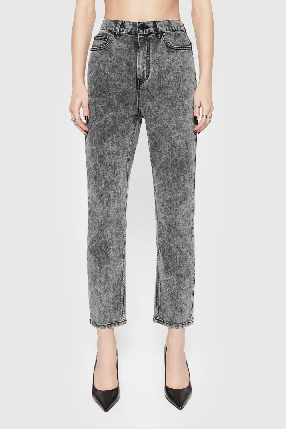 Lucy Acid-Wash Straight Leg