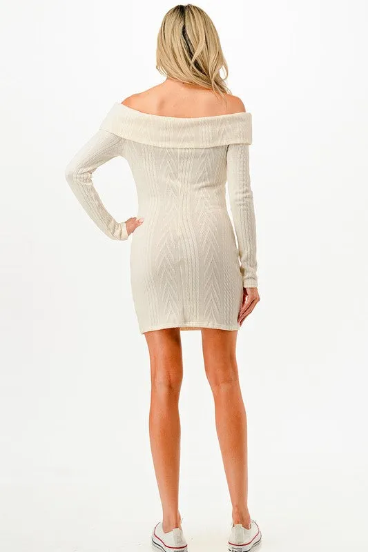 LUCY OFF SHOULDER LONG SLEEVE DRESS