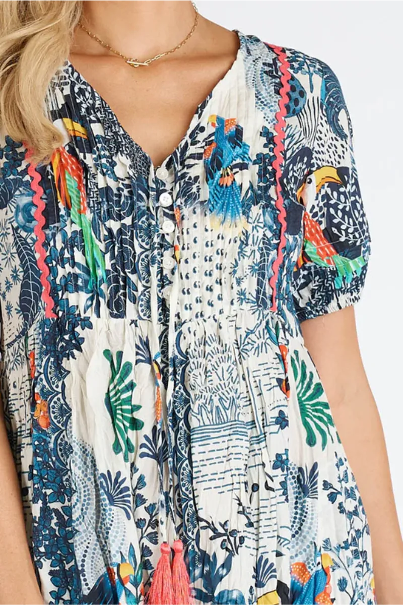 Lula Life Rio Cotton Dress Navy