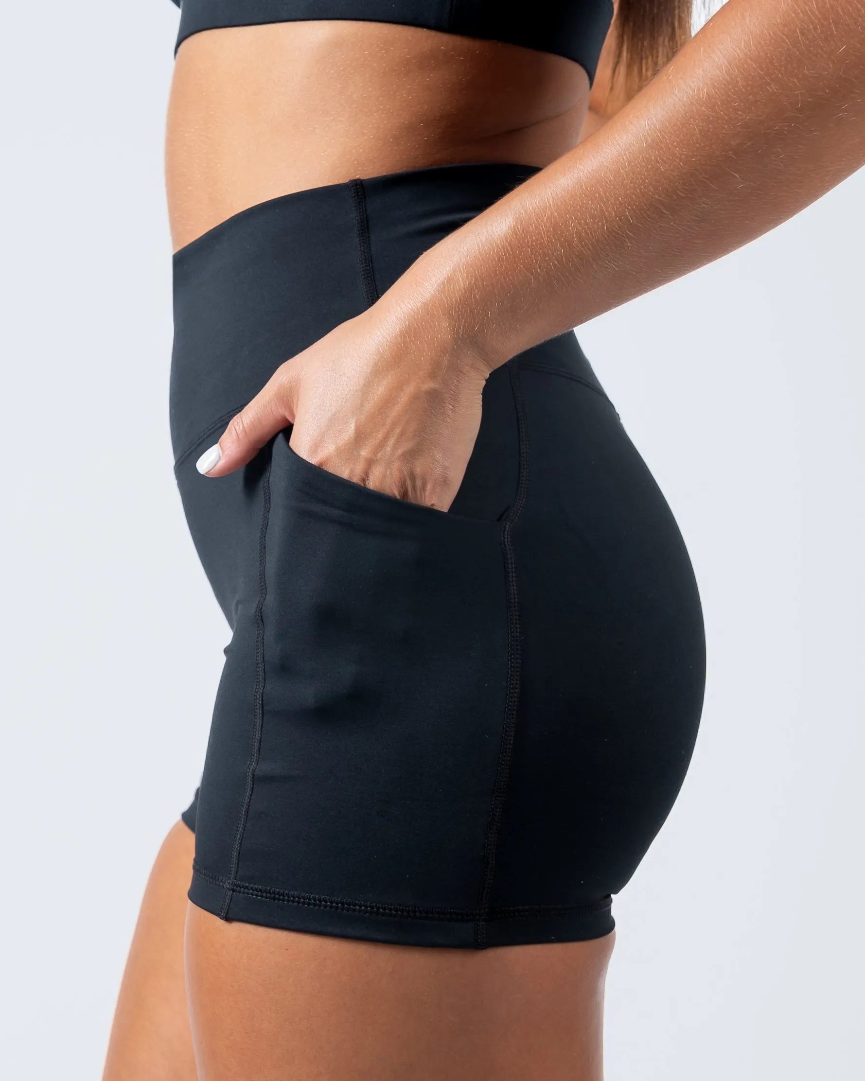 Lux High Waisted Rio Shorts (Multi-Lengths) - Black
