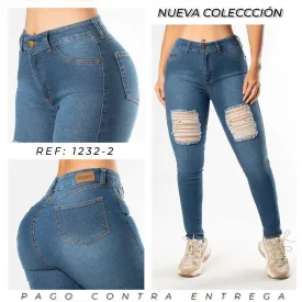 M1232-2	PN DAMA SKINNY BOT AZUL OSCURO