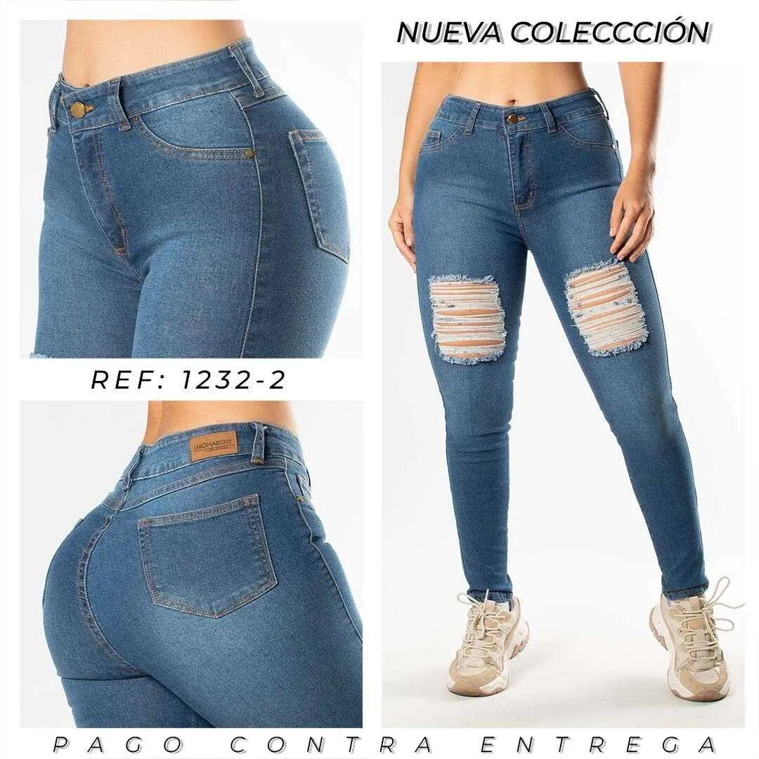 M1232-2	PN DAMA SKINNY BOT AZUL OSCURO