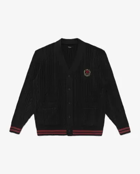 MALBON X BUDWEISER PLAYERS CABLE KNIT CARDIGAN
