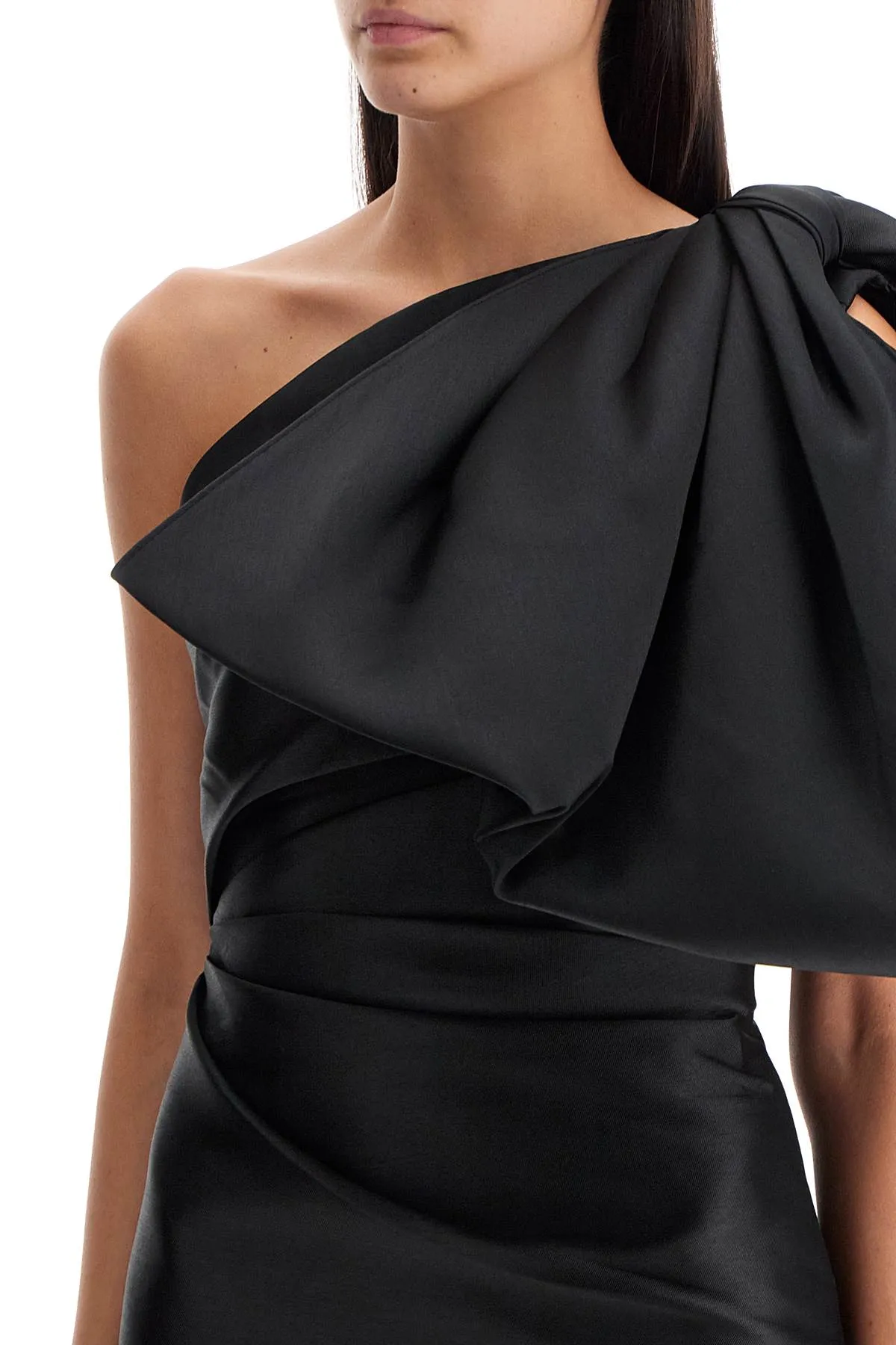 'marcela' one-shoulder OS40020 BLACK