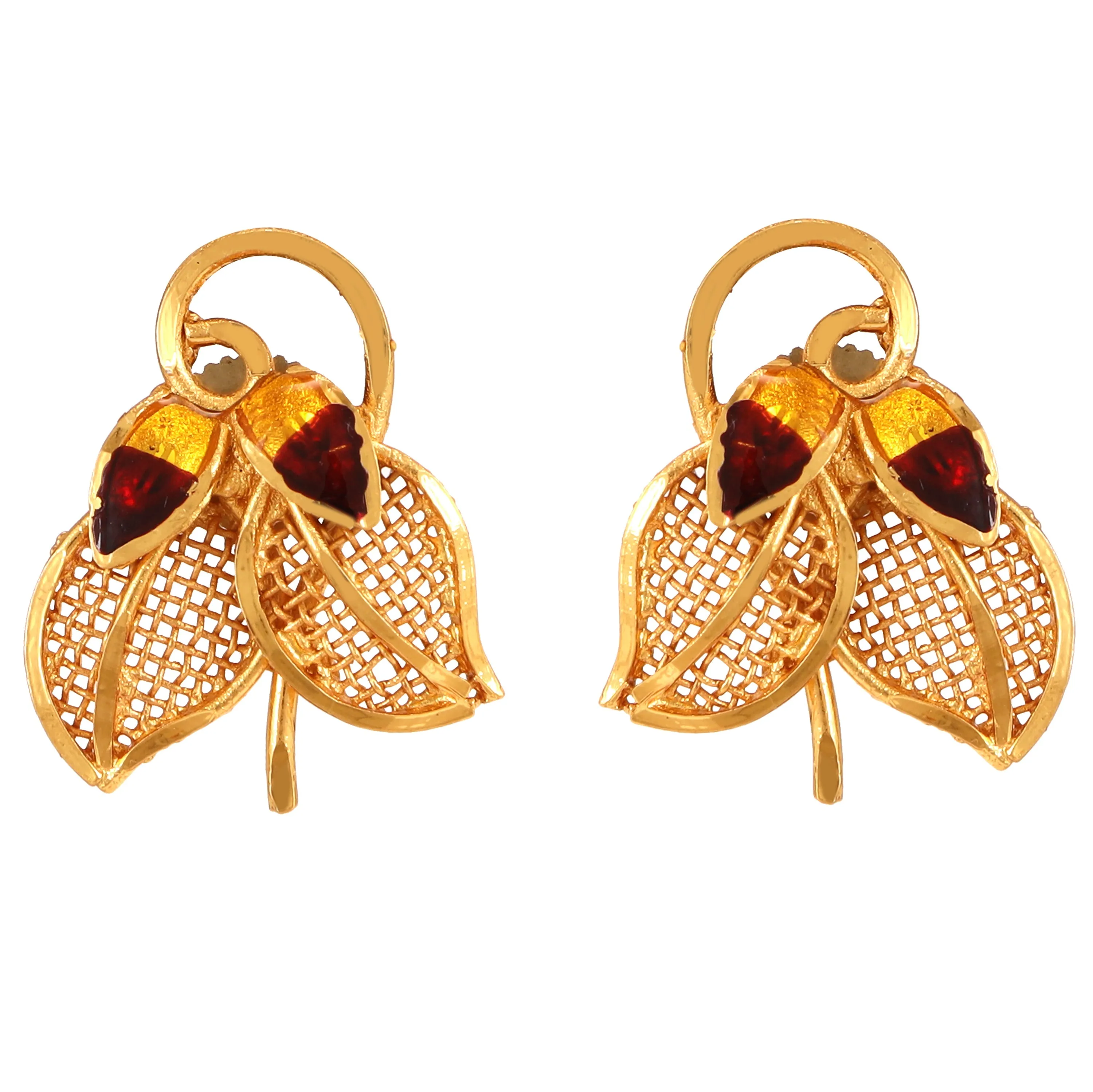 Maroon Mina Leafy Conch Pattern Tie Set (26 Inch)