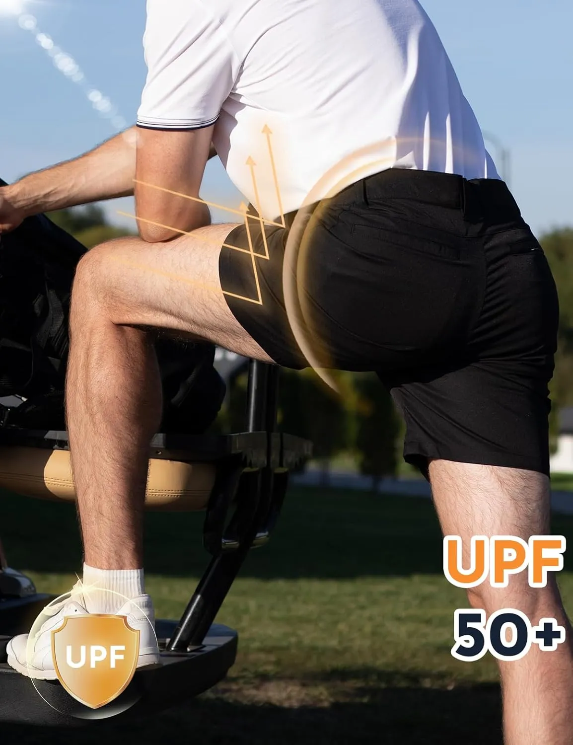 Mens Golf Shorts 7'' Inseam Lightweight Quick Dry Strech Casual Work Shorts, Hybrid Flat Front Golf Shorts for Men