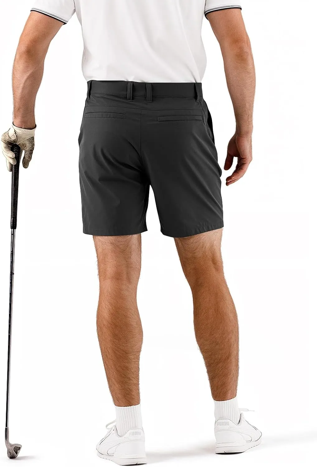 Mens Golf Shorts 7'' Inseam Lightweight Quick Dry Strech Casual Work Shorts, Hybrid Flat Front Golf Shorts for Men
