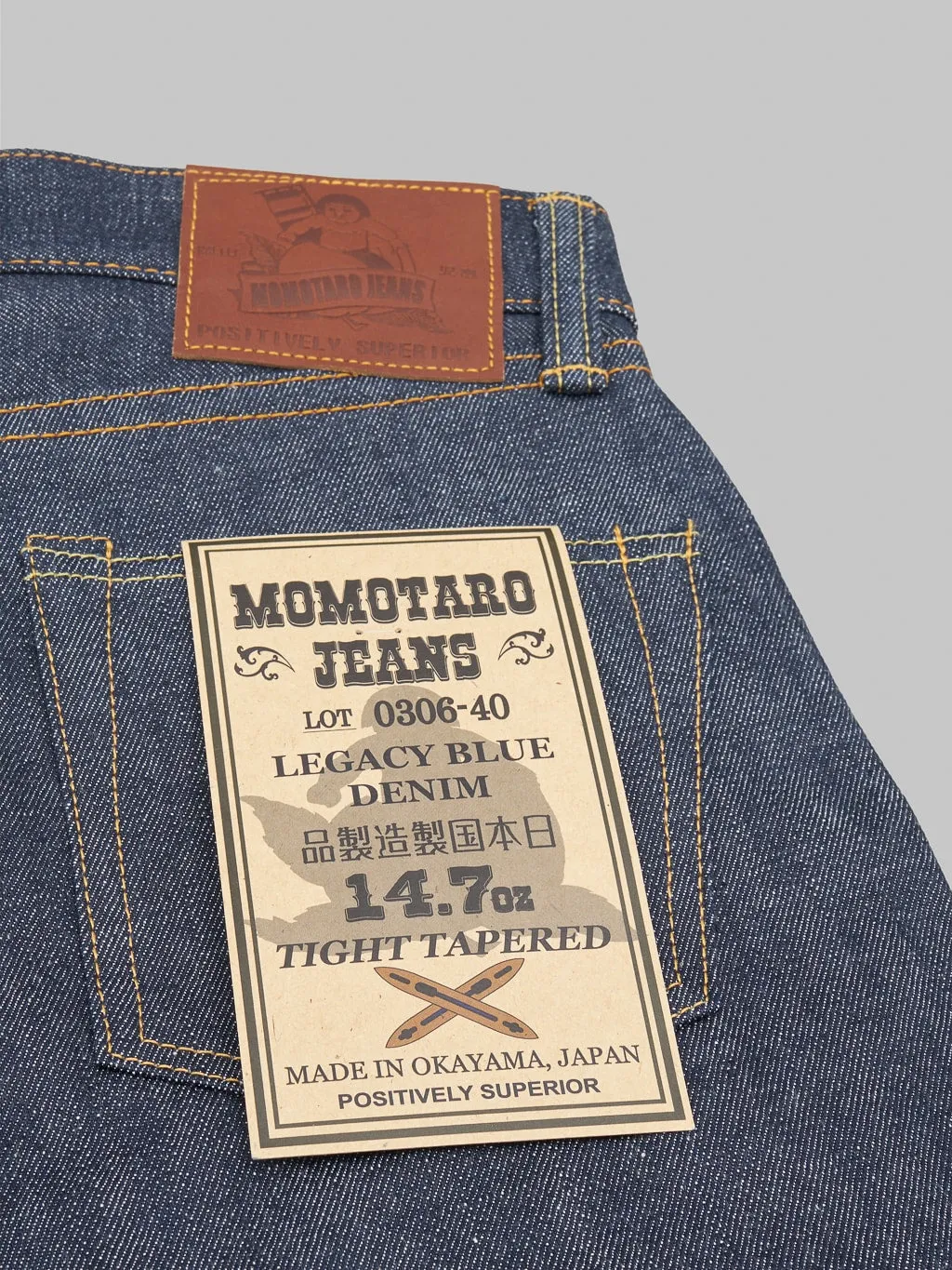 Momotaro 0306-40 14.7oz "Legacy Blue" Tight Tapered Jeans
