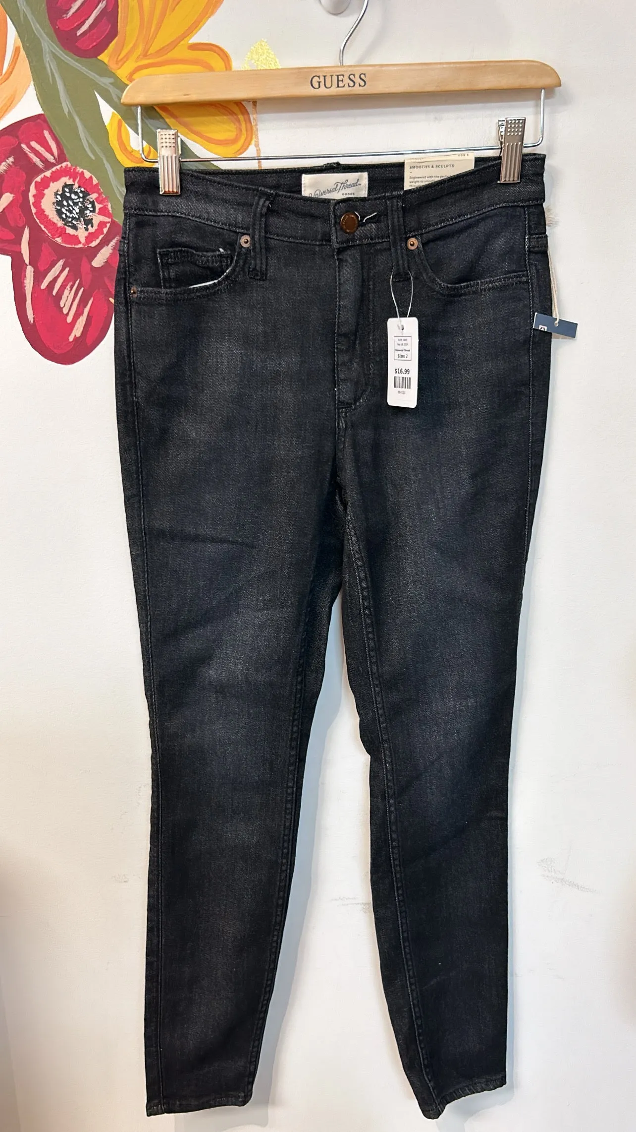 New Universal Thread Black High Rise Skinny Jeans, 2