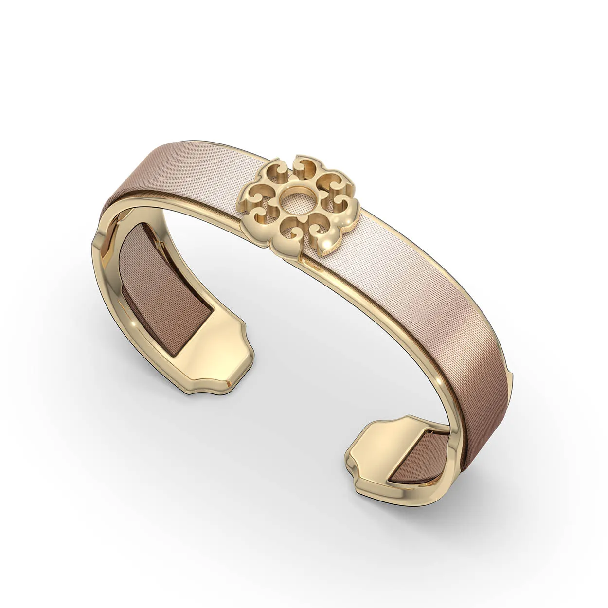 Nonya Blossom Silk Cuff - Bronze Glow